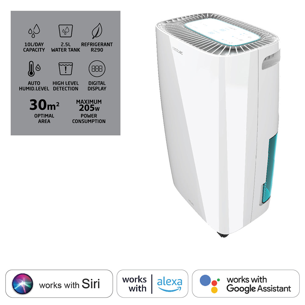 Dehumidifier with capacity 10l/day, max 205W/30m2