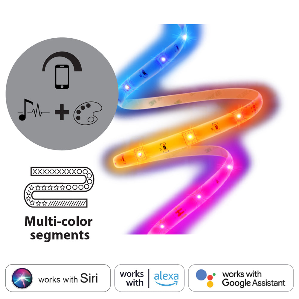 Waterproof RGB color segmented LED strip, 10m/IP65
