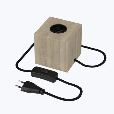 CALEX 941086 table E27 lamp holder cube/wood/1.8m