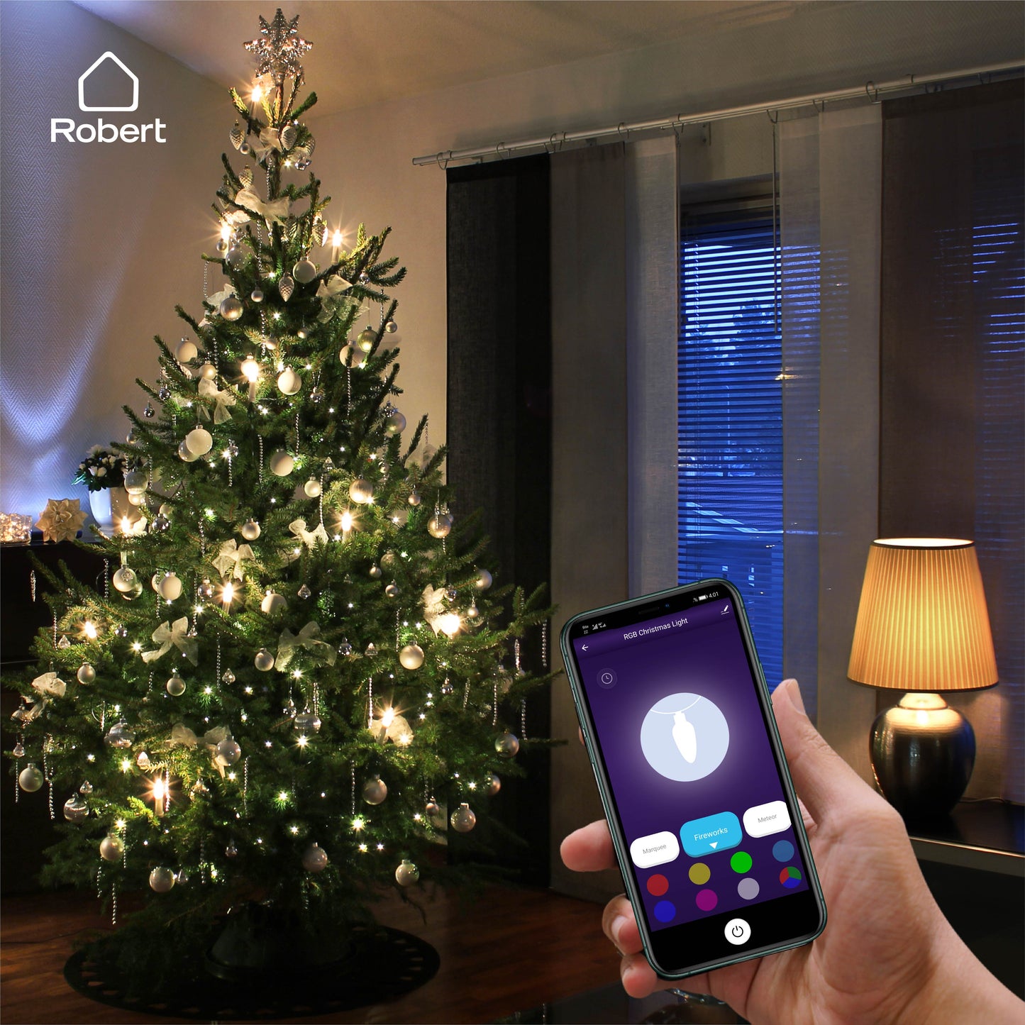Wi-Fi color changing LED Holiday Lighting String 20m