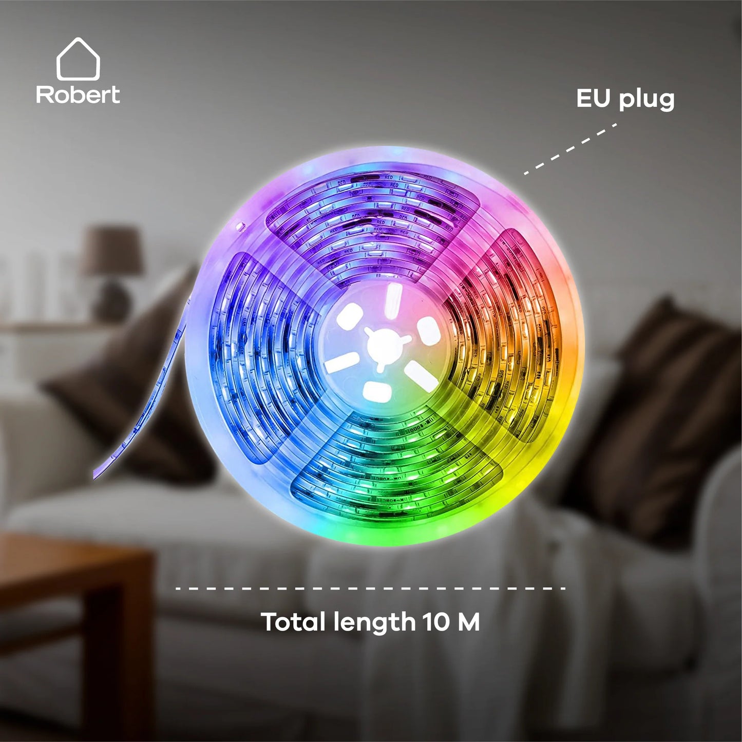 Wi-Fi color RGB LED strip, music rhythm, dimmable, 10m/24W