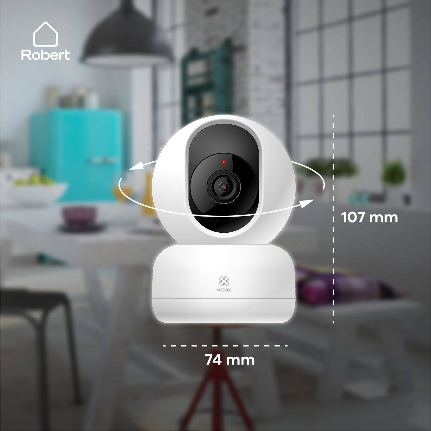 Online PTZ camera for indoors, 2MP/360˚ (white)