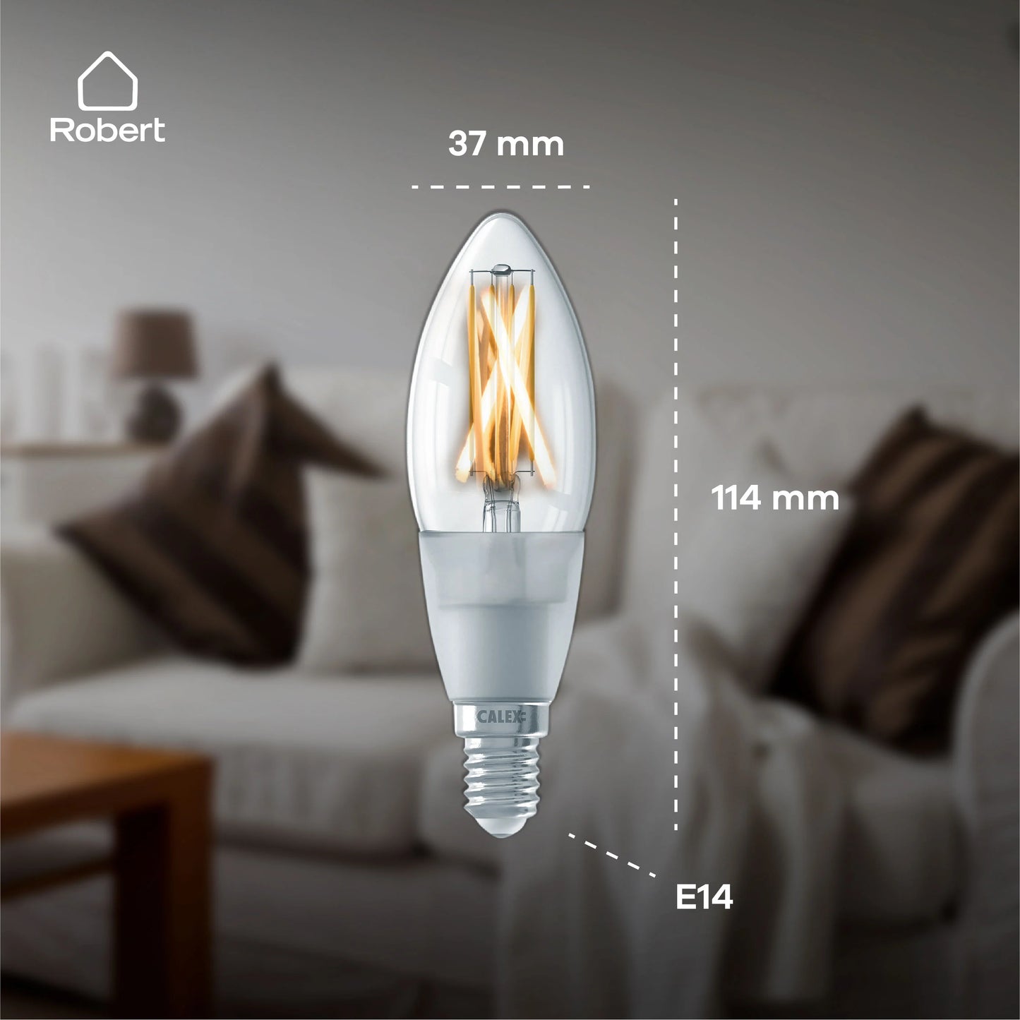 Wi-Fi LED filament light bulb, E14/4.5W